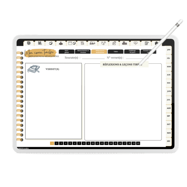 Aperçu du Planner digital musulman Tout-en-un