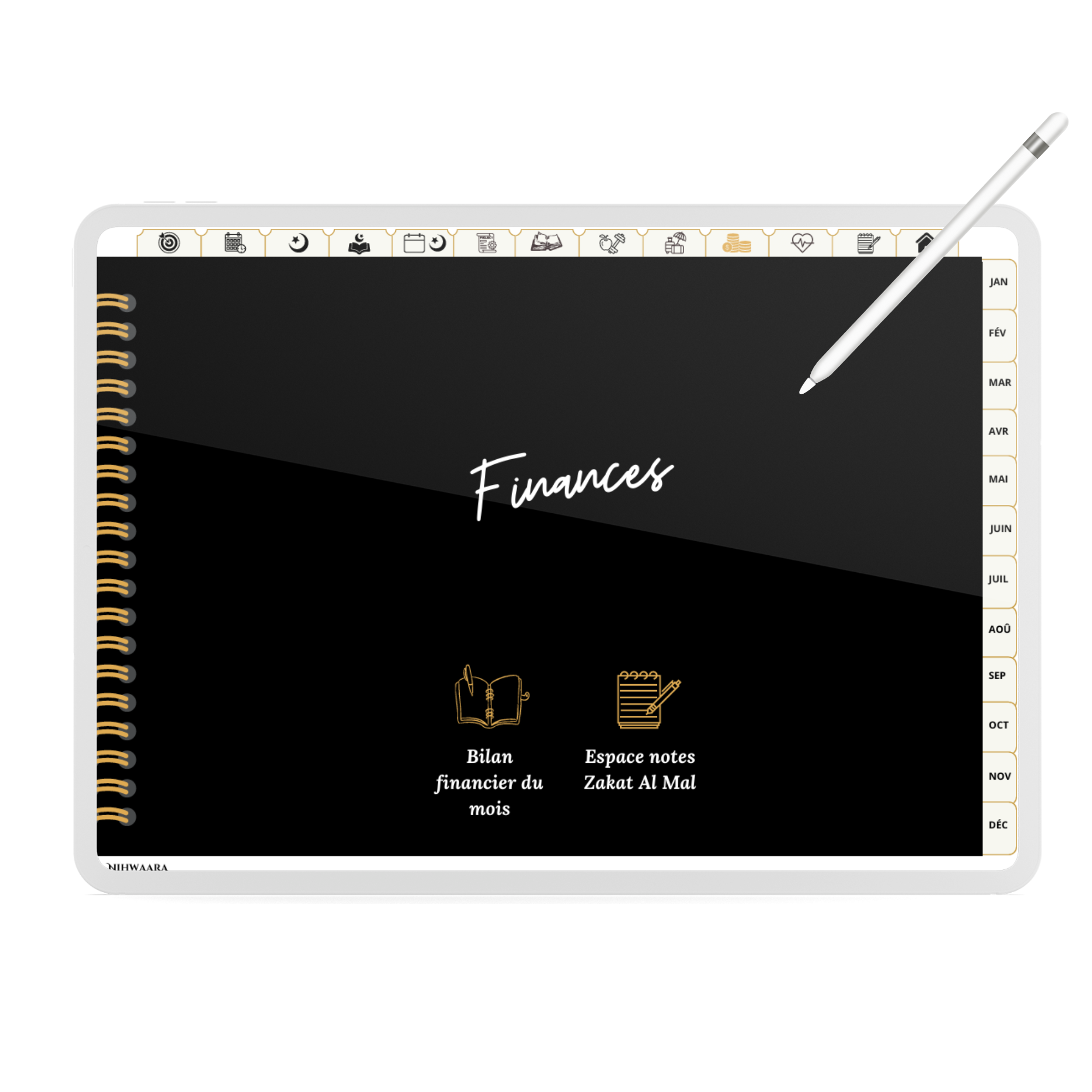Aperçu Planner digital musulman Tout-en-un (