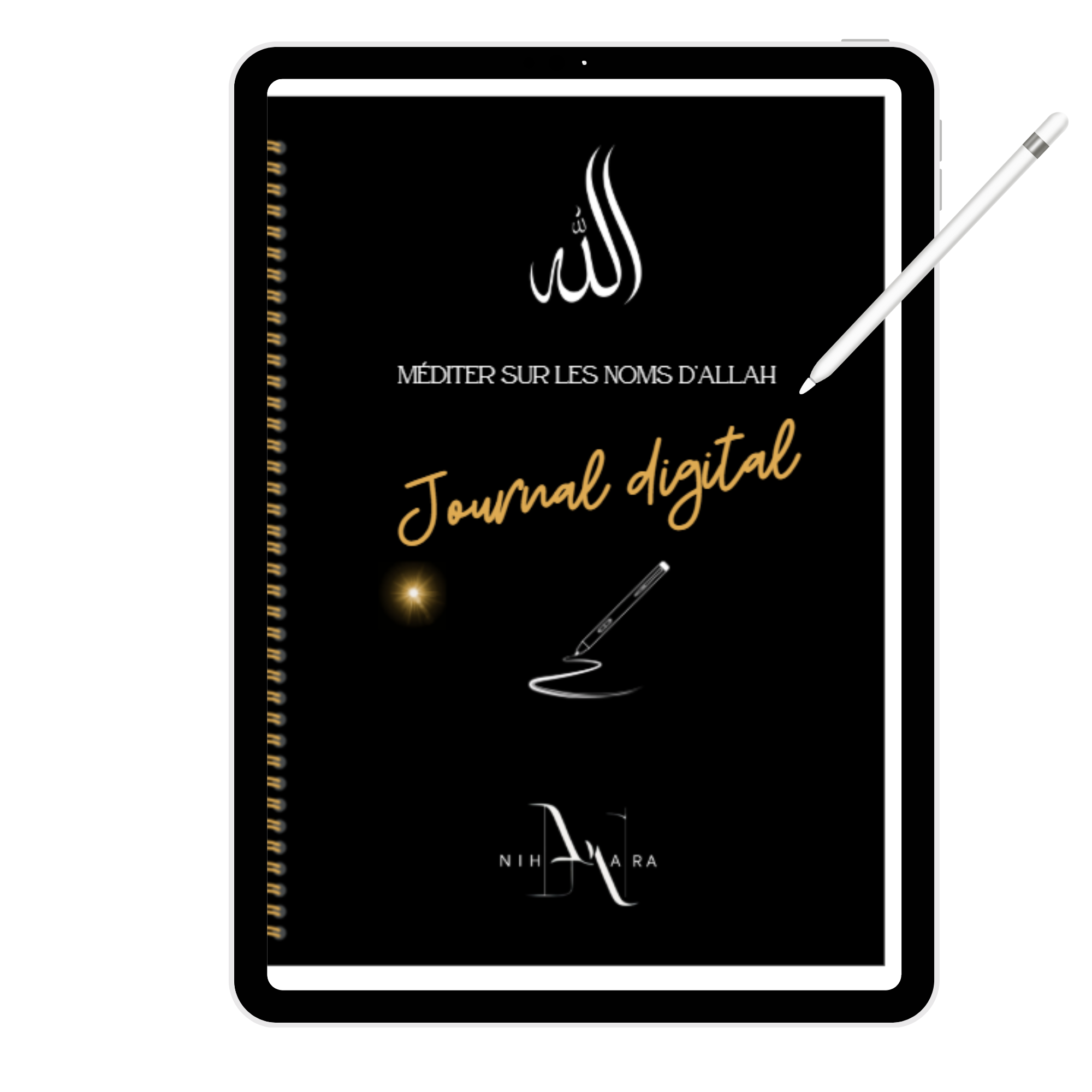Aperçu planner Méditer sur les noms d’Allah – Journal digital de réflexion et notes