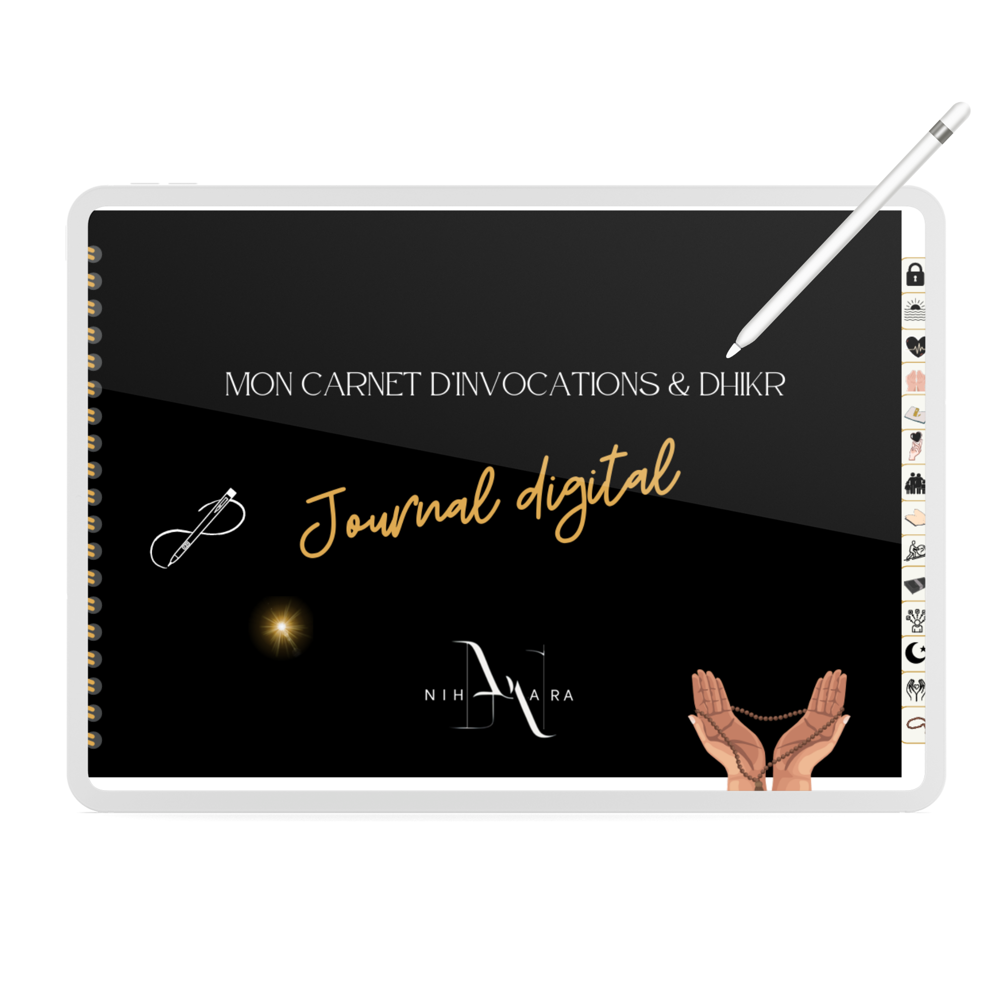 Aperçu mon carnet d’invocations & dhikr – Journal Digital interactif