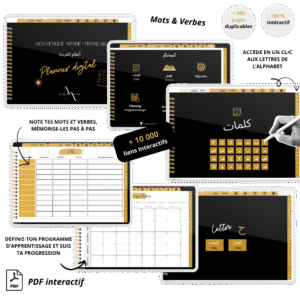 Aperçu mon lexique Arabe/Français – Planner digital interactif