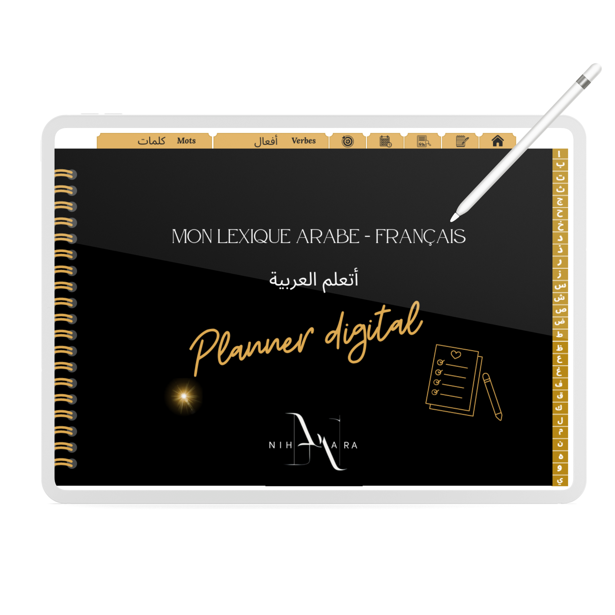 Aperçu mon lexique Arabe/Français – Planner digital interactif